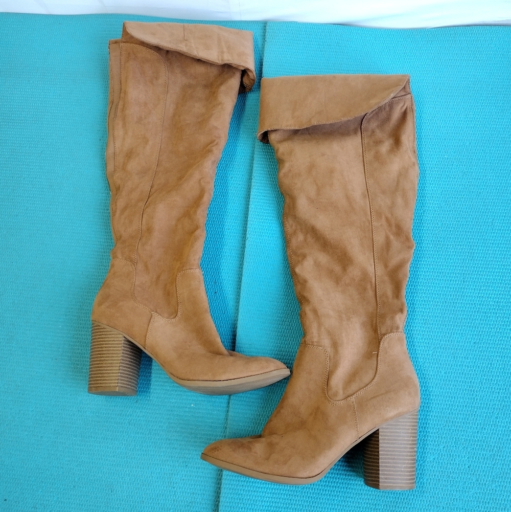 Sun + Stone Harloww Over The Knee Boots Block Heel Sz 11
